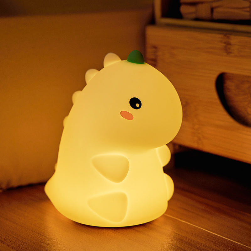 Squishy Silicone Dinosaur LED Night Light - Perfect Gift for Kids and Girls