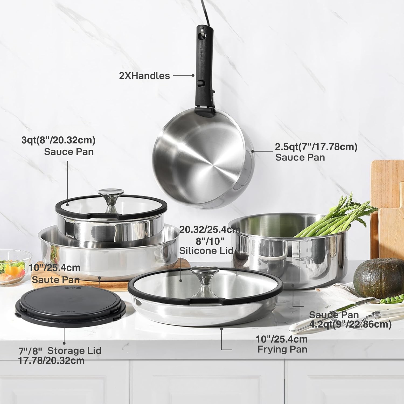 11 Pc Mosman Stainless Steel Cookware Set