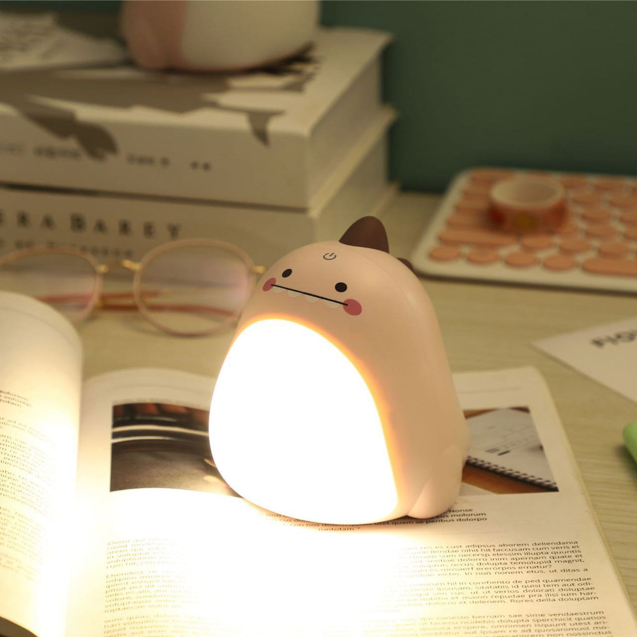 Squishy Silicone Dinosaur LED Night Light - Perfect Gift for Kids and Girls