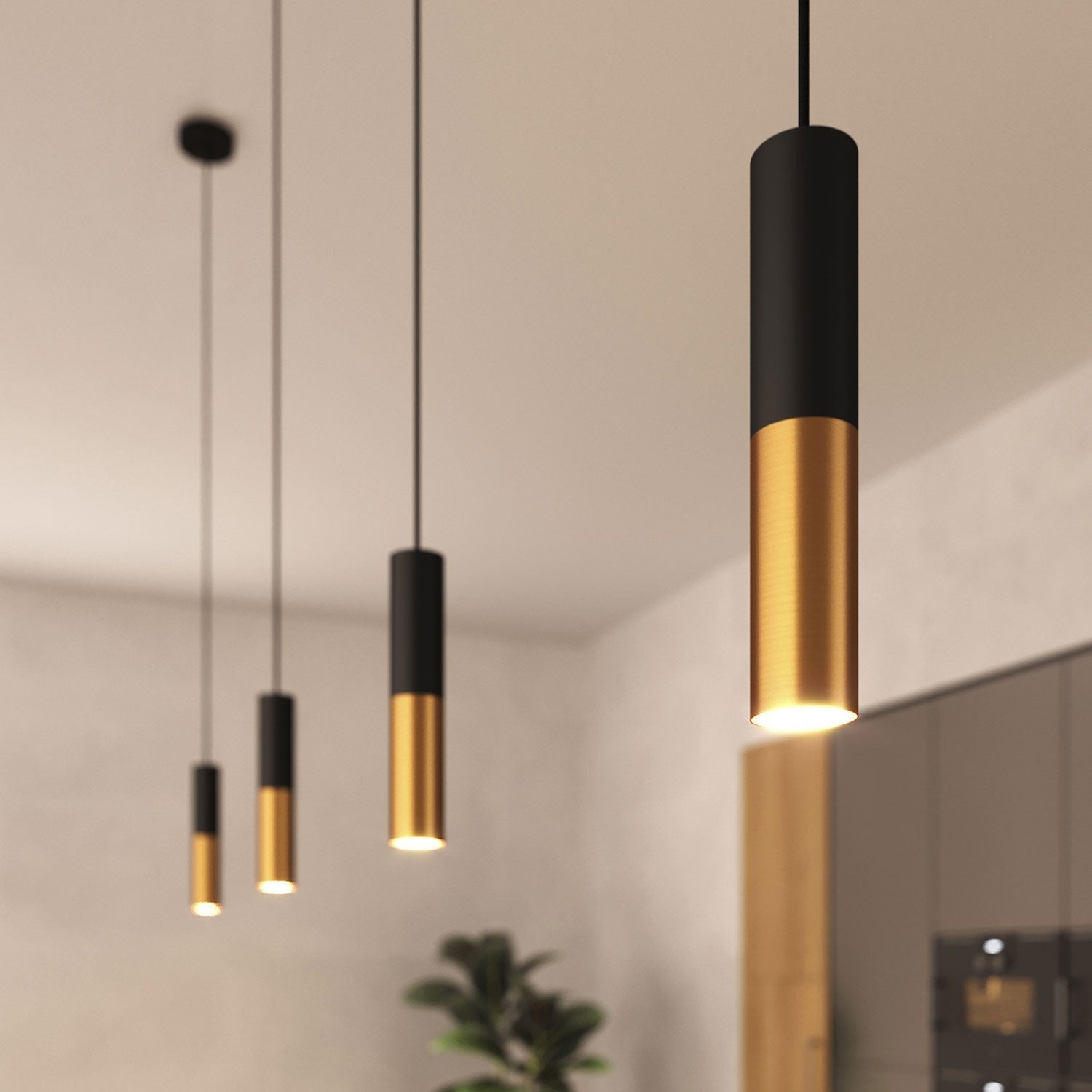 Creative Cables Tube Pendant Brass/Black