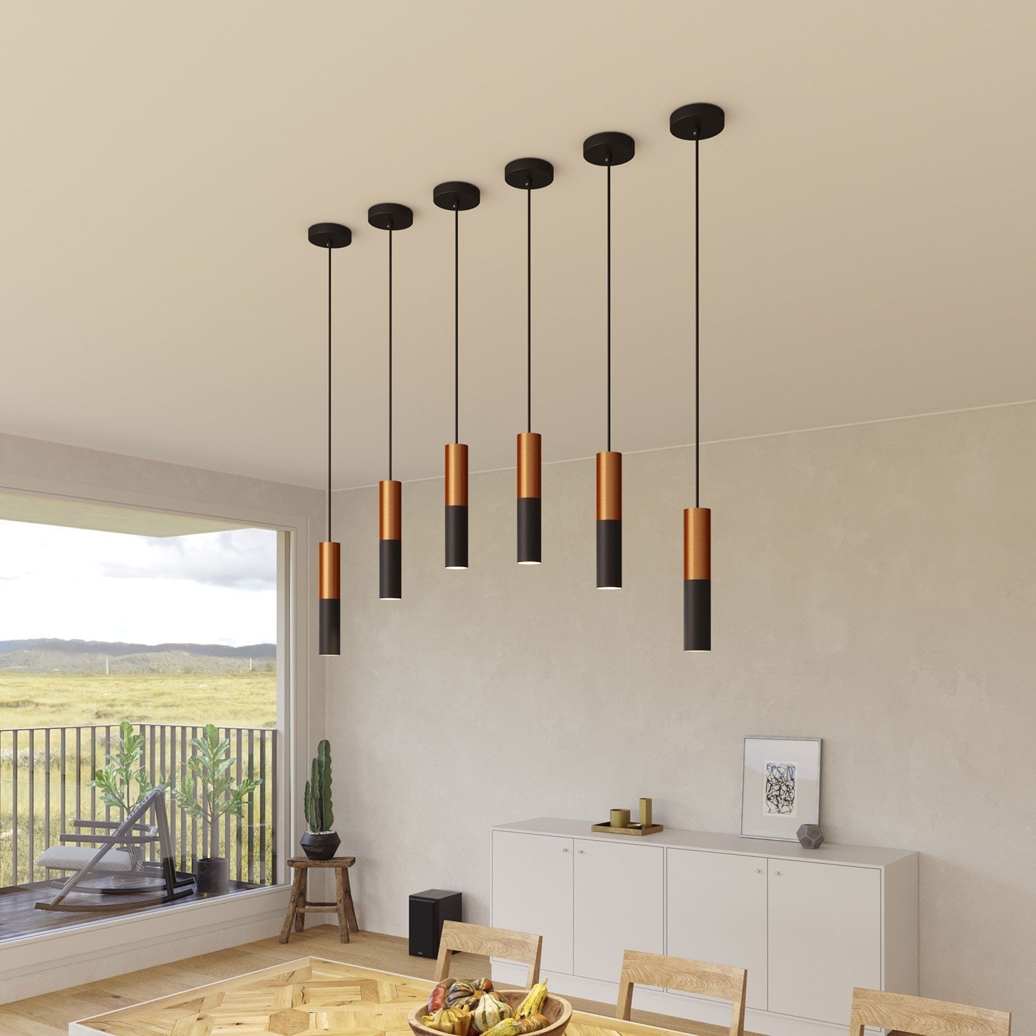 Creative Cables Tube Pendant Copper/Black