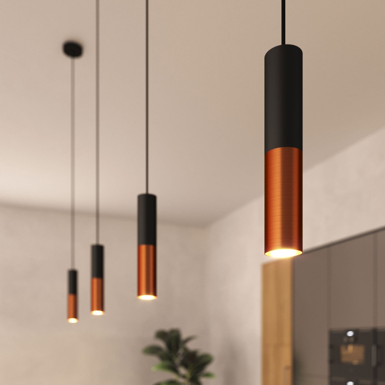 Creative Cables Tube Pendant Copper/Black