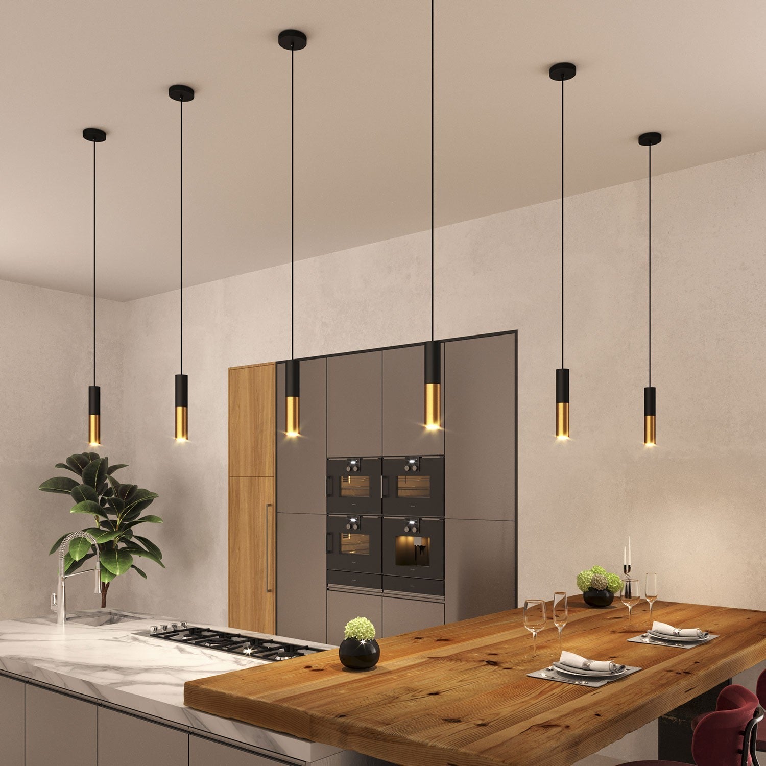 Creative Cables Tube Pendant Brass/Black