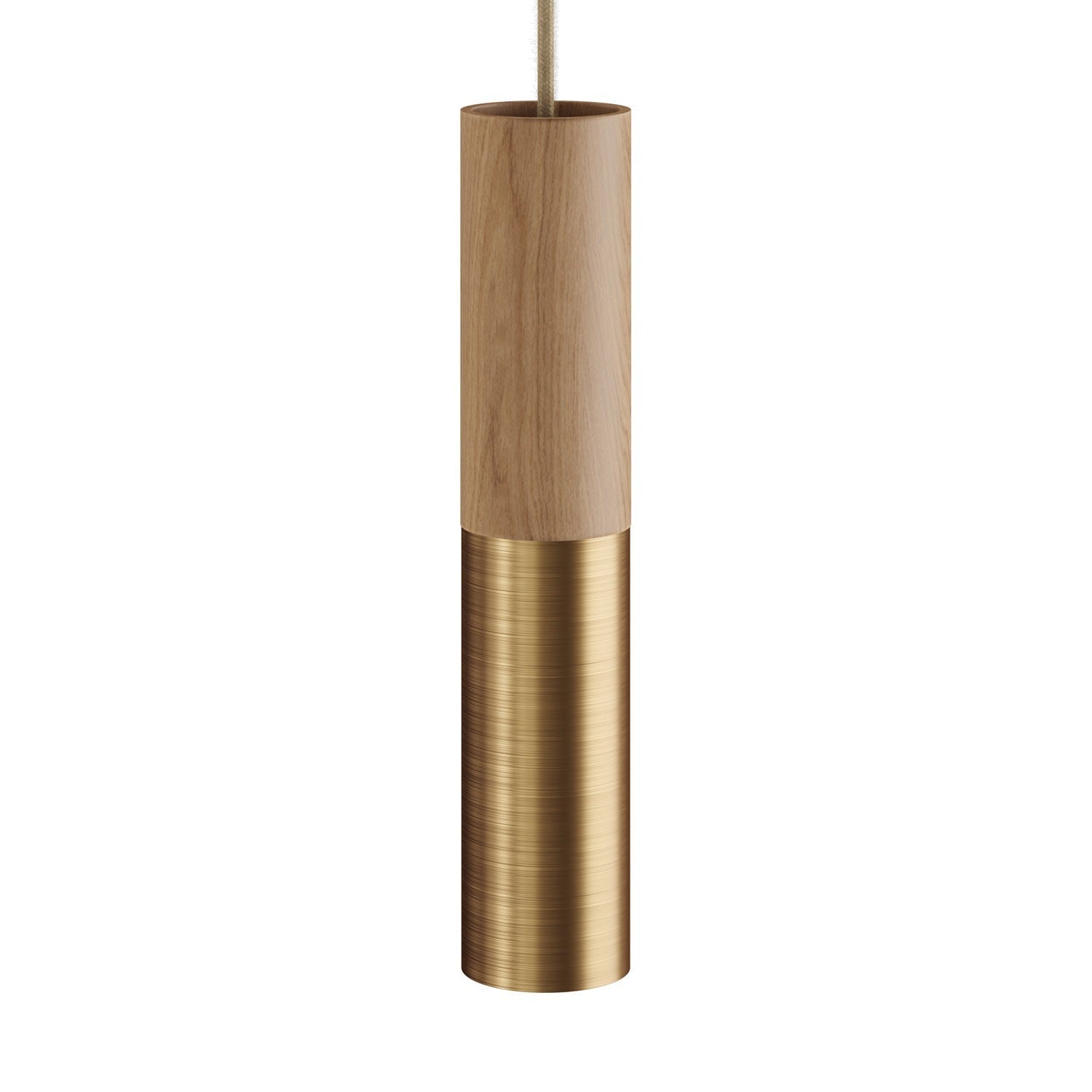 Creative Cables Tube Pendant Brass/Wood