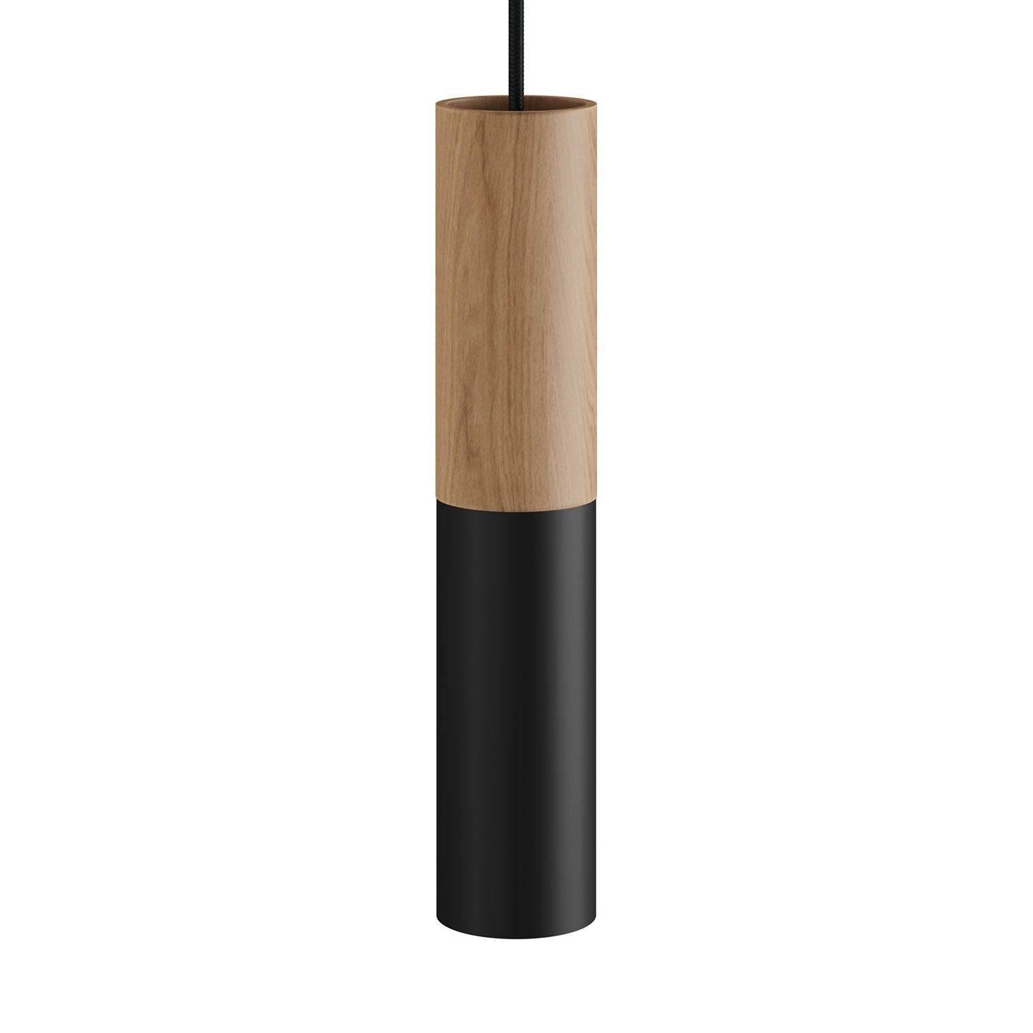 Creative Cables Tube Pendant Black/Wood