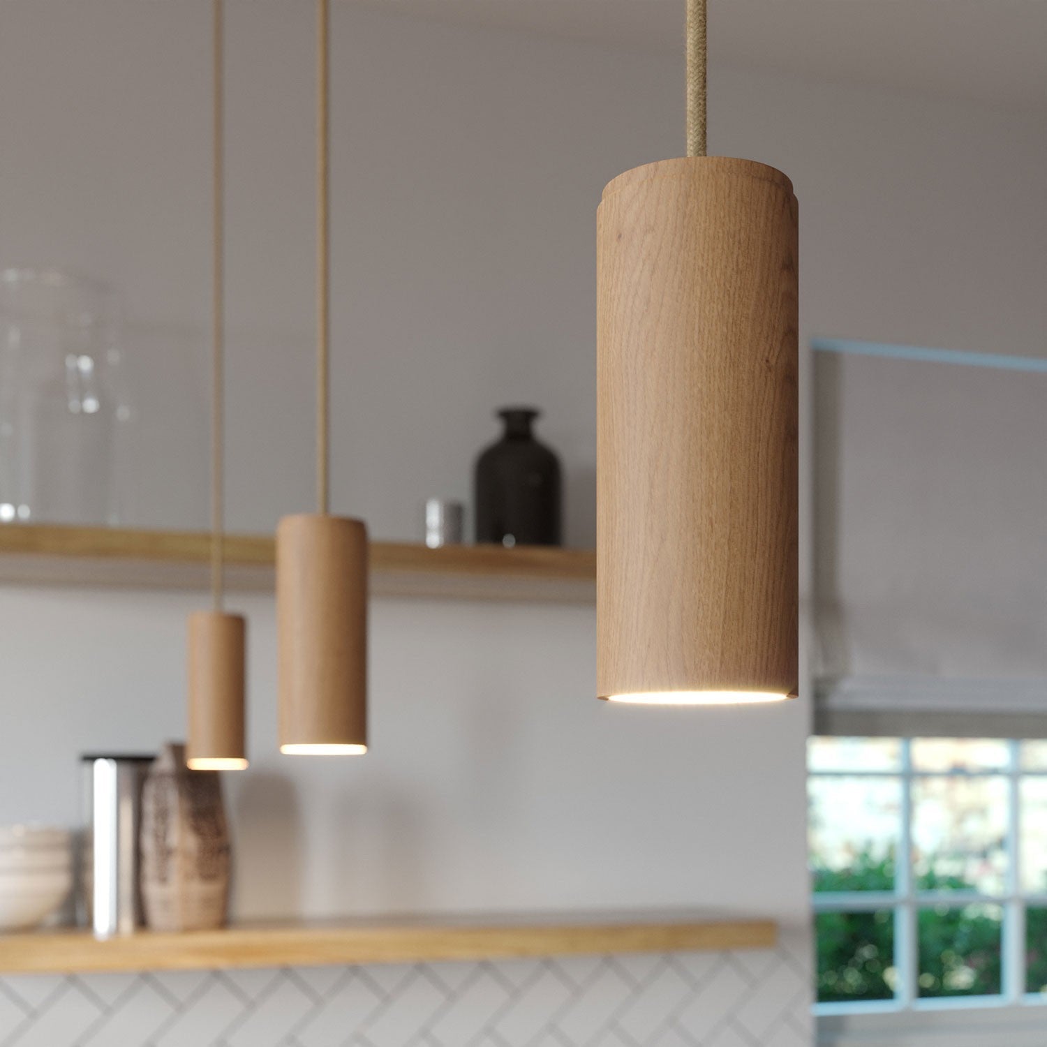 Creative Cables Tube Pendant Wood